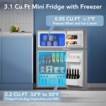 Electactic 3.1 Cu.Ft Compact Two-Door Fridge