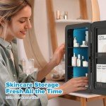 Kikihuose 22L Portable Mini Fridge for Food & Skincare