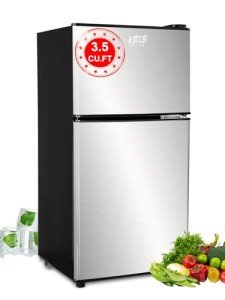 KRIB BLING 3.5 Cu.Ft. Silver 2-Door Refrigerator