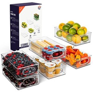 ClearSpace Plastic Pantry Storage Bins – 6 Pack