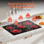Traenvir 30" 5-Burner Electric Cooktop Stovetop