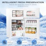 Antarctic Star 3.2 Cu.Ft Mini Refrigerator with Freezer