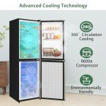 Rosmena 5.6 Cu.Ft Double Door Refrigerator with Freezer
