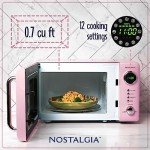 Nostalgia Pink Retro Compact Microwave Oven 0.7 Cu. Ft