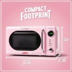 Nostalgia Pink Retro Compact Microwave Oven 0.7 Cu. Ft