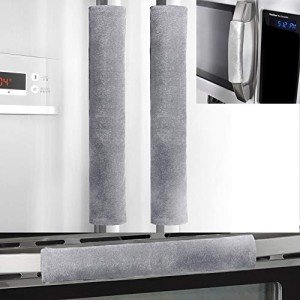 Set of 4 Gray Refrigerator Door Handle Covers