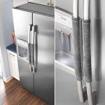 Set of 4 Gray Refrigerator Door Handle Covers