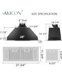 30" Ultra Quiet Stainless Steel Range Hood Insert