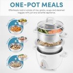 Aroma 6-Cup Stainless Rice Cooker & Food Steamer