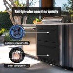 24-Inch Stainless Steel Outdoor Refrigerator with Freezer