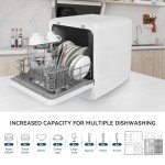 KioGro Portable Countertop Dishwasher with 7 Programs