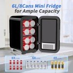 YASHE 6L Portable Mini Fridge for Drinks