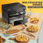 Black Electric Countertop Pizza Oven with Timer
