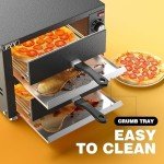 Black Electric Countertop Pizza Oven with Timer