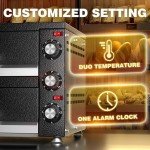 Black Electric Countertop Pizza Oven with Timer