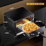 Black Electric Countertop Pizza Oven with Timer