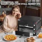 Black Electric Countertop Pizza Oven with Timer