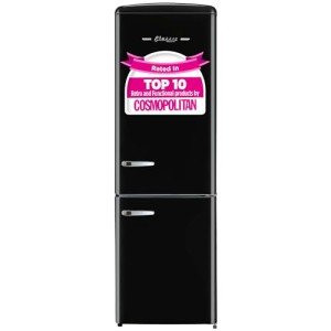 Retro Midnight Black Bottom-Mount Refrigerator - 12 cu. ft