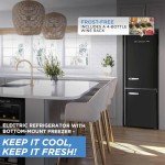 Retro Midnight Black Bottom-Mount Refrigerator - 12 cu. ft