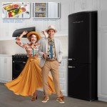 Retro Midnight Black Bottom-Mount Refrigerator - 12 cu. ft