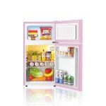 Saeoola 3.2 Cu.Ft Pink Mini Fridge with Freezer