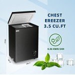 Compact 3.5 cu.ft Black Chest Freezer with Baskets