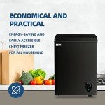 Compact 3.5 cu.ft Black Chest Freezer with Baskets