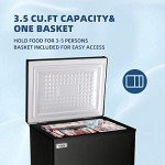 Compact 3.5 cu.ft Black Chest Freezer with Baskets