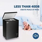Compact 3.5 cu.ft Black Chest Freezer with Baskets