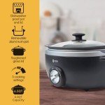 ICOOK 6.5 Quart Adjustable Slow Cooker with Glass Lid