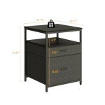 Herture Mini Fridge Stand with 3 Storage Compartments