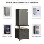 Herture Mini Fridge Stand with 3 Storage Compartments