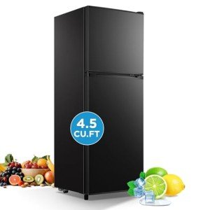 WANAI 4.5 Cu.Ft Double Door Mini Fridge