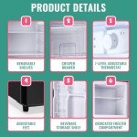 WANAI 5.0 Cu.Ft Dual Door Refrigerator, Black