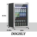 4.5 Cu.ft Beverage Cooler Mini Fridge with Glass Door