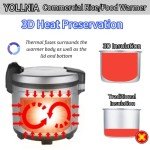 YOLLNIA Portable Commercial Rice Warmer, 18.1QT