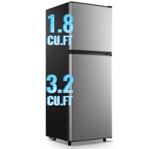 WANAI 5.0 Cu.Ft Dual Door Refrigerator Silver