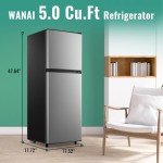 WANAI 5.0 Cu.Ft Dual Door Refrigerator Silver