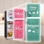WANAI 5.0 Cu.Ft Dual Door Refrigerator Silver