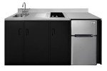 72" ADA Kitchenette with Sink, Faucet, and Fridge