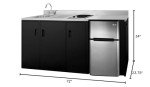 72" ADA Kitchenette with Sink, Faucet, and Fridge