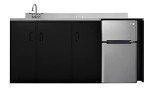 72" ADA Kitchenette with Sink, Faucet, and Fridge