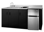 72" ADA Kitchenette with Sink, Faucet, and Fridge
