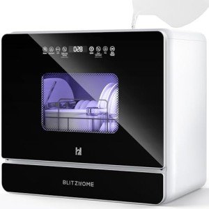 BLITZHOME Mini Dishwasher with 9 Programs and 360° Spray