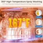 BLITZHOME Mini Dishwasher with 9 Programs and 360° Spray