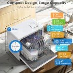 BLITZHOME Mini Dishwasher with 9 Programs and 360° Spray