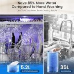 BLITZHOME Mini Dishwasher with 9 Programs and 360° Spray