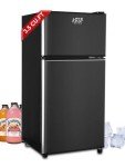 3.5 Cu.Ft Black Top-Freezer Refrigerator with Lock