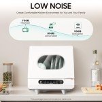 Compact Countertop Dishwasher with Built-in Water Tank