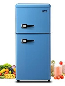 KRIB BLING 3.5 Cu.Ft Two-Door Refrigerator - Blue